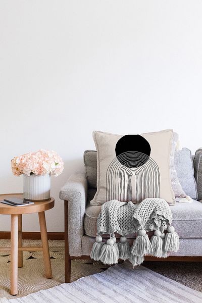 Realhomes Ψηφιακή τυπωμένη μοντέρνα Raschel πλεκτή μαξιλαροθήκη σε αφηρημένο στυλ Onedraw