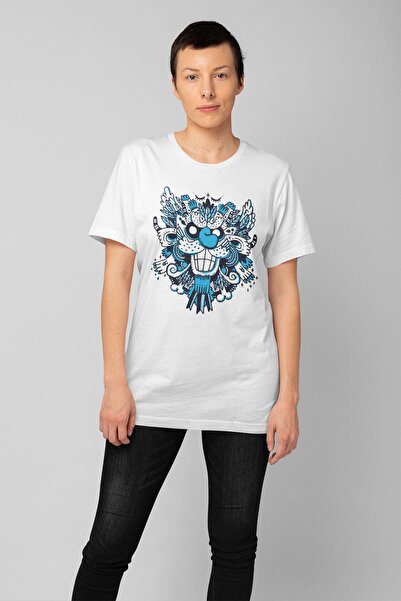 ErTaPassage Model de monstru alb albastru pentru femei tricou - T2554643