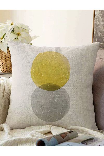 Realhomes Sun & Moon Artistic Illustrated Digital Printed Διακοσμητικό Raschel Πλεκτό Μαξιλαροθήκη Ριχτάρι