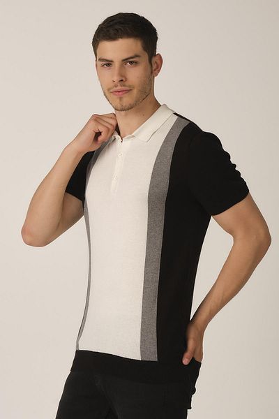 ALEXANDERGARDI Μπλουζάκι Color Block Knitwear Polo Neck T-shirt (e21-eze Ts 35)