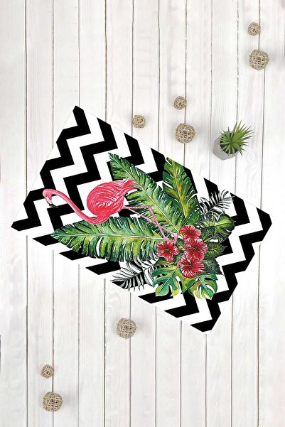 Evsebu Черно-бял зигзаг фламинго многофункционален декоративен изтривалка