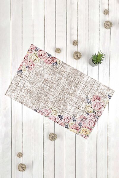 Evsebu Pink Yellow Rose Multi-Purpose Decorative Door Mat