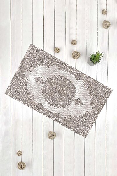 Evsebu Carpet Motif Gray White Multi-Purpose Decorative Door Mat