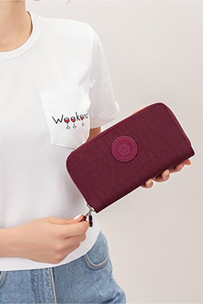 bizoon 6001 Su Geçirmez Krınkıl Kumaş Kadın Portföy Cüzdan