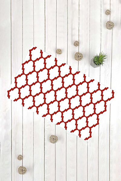 Evsebu Λευκό κόκκινο γεωμετρικό μοντέλο διακοσμητικό χαλάκι πολλαπλών χρήσεων για την πόρτα