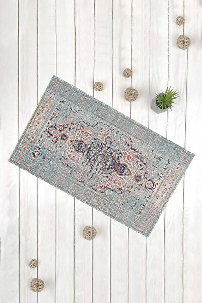 Evsebu سجادة باب مزخرفة متعددة الأغراض بنمط عتيق بلون البرتقال النعناعي