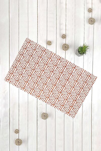 Evsebu Помаранчевий геометричний багатофункціональний декоративний килимок дл...