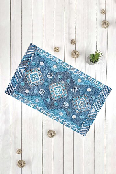 Evsebu Covoraș decorativ multifuncțional Kilim Motif Blue pentru ușă