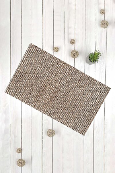 Evsebu Διακοσμητικό χαλάκι πόρτας πολλαπλών χρήσεων με πλεκτό σχέδιο καφέ