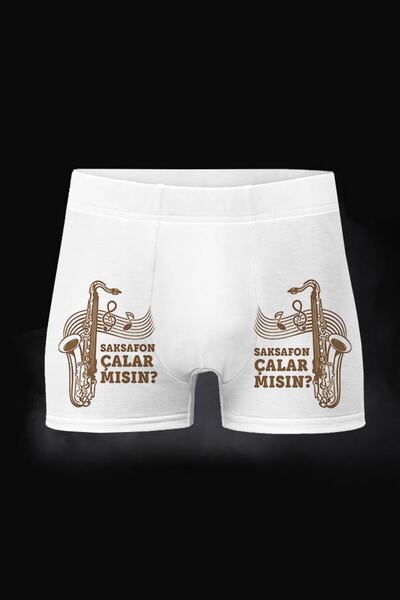 hediyemen Saksafon Çalarmısın Mesajlı Komik Erkek Boxer
