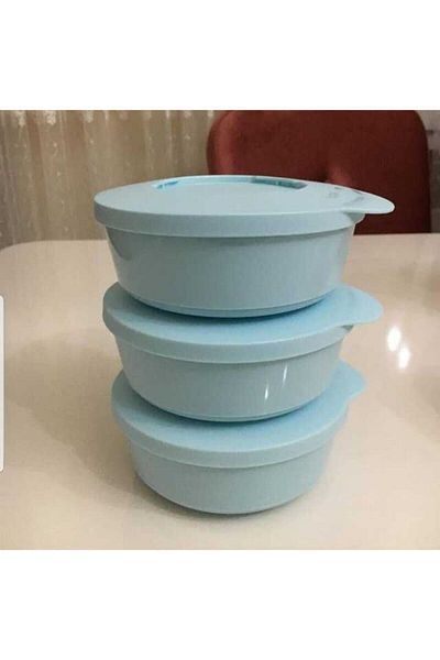 Tupperware Ice Blue 3-piece Sakma Containers Set