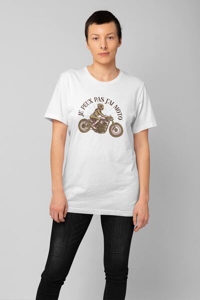 ErTaPassage Λευκό Vintage Motorcycle με τύπωμα Γυναικείο T-shirt - T5722653