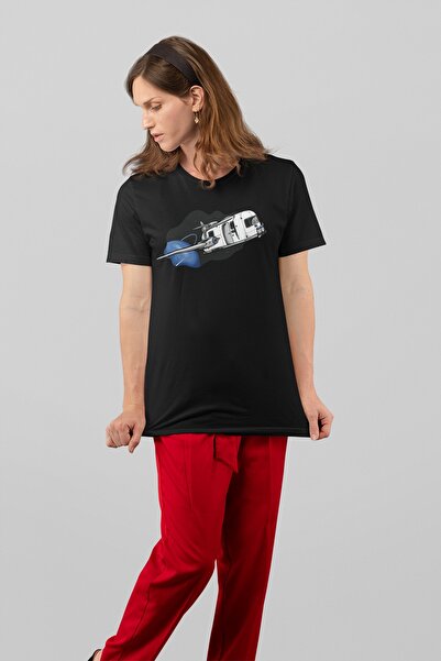ErTaPassage Μαύρο Γυναικείο T-shirt Space Shuttle με τύπωμα - T3995960