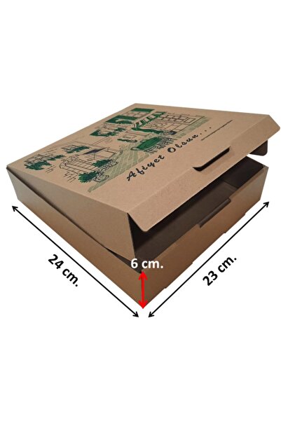 EFEPA Karton Pide Kebap Lahmacun Kutusu 24x23x6 Cm. 100'lü Paket