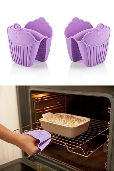 İndirimKap Silicone Fireproof Oven Mitt Pot Handle Holder Resistant up to 220 Degrees