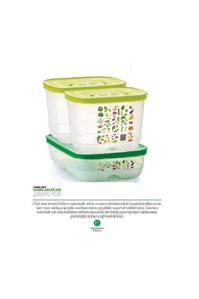 Tupperware Greenhouse Set of 3 1.8 Liter Vegetable Fruit Storage Container