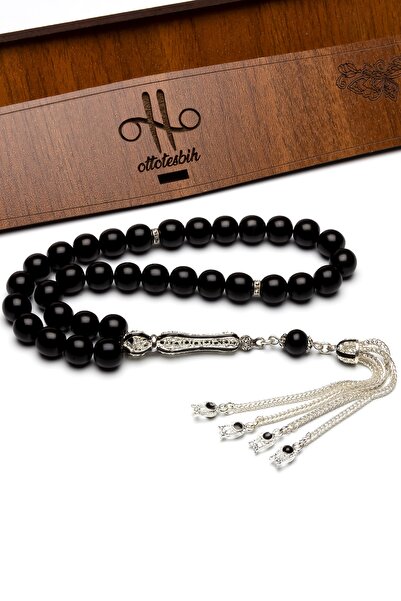 OTTOTESBİH Set de bijuterii Imame cu ciucuri din filigran pentru bărbați, 10 mm, simplu, din piatră de apă, tesbih