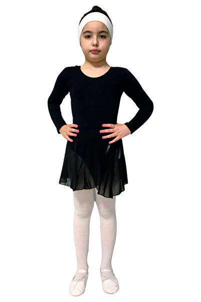 Yıldız Bale Kostüm ve Spor Ürünleri Μαύρο μακρυμάνικο μπαλέτο κοριτσιών & φού...