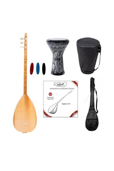Donizetti Kısa Sap Baglama - Islemeli Mısır Darbuka - Kılıf - Tel Takımı