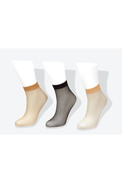 CUBBUX 3'lü Kadın 15 Den Parlak Soket Tül Çorap