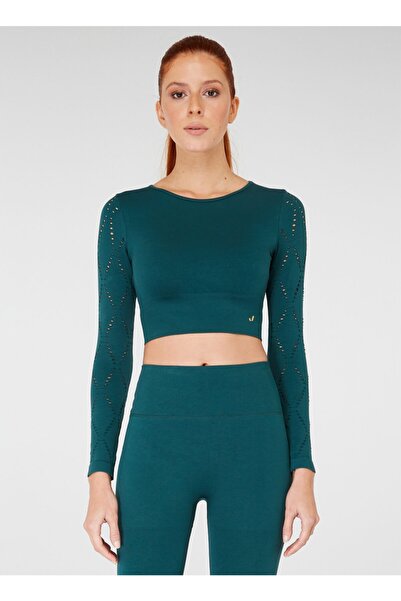 Jerf Naples Sürdürülebilir Üretim & Sıkılaştırıcı Uzun Kol Crop Top Yeşil