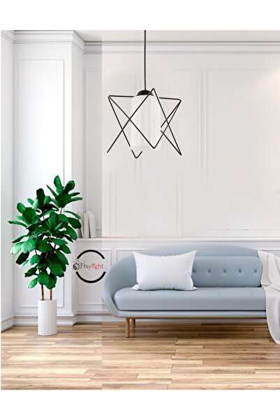 Etsylight Siyah White Glass Avize