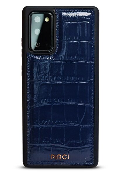 PİRCİ Samsung Note 20 Uyumlu  Croco Dokulu Deri Kılıf Lacivert