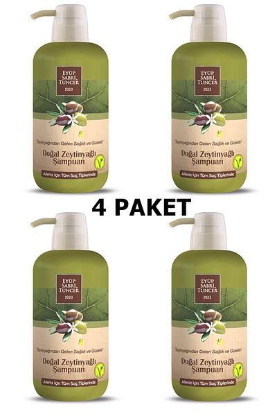 Eyüp Sabri Tuncer 600 Ml Natural Olive Oil Shampoo - 4 Pieces