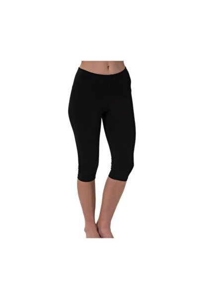 Q-EN Γυναικείο κολάν Κάπρι μαύρο μπαμπού