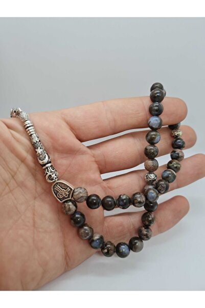 GÜMÜŞTEL EL SANATLARI Sertifikalı Fosilli Opal Doğal Taş Tesbih Aaa Kalite 8mm