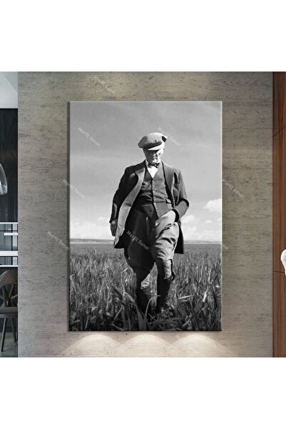 Morfil Sanat Atölyesi Atatürk Kanvas Tablo Dev Boy Yağlıboya Görünümlü