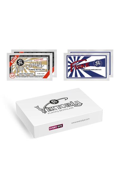 Viktoria Kumaş Boyası Açık Bej 2 Paket + Fiske Sabitleme 2 Paket