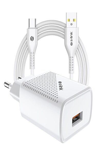S-LINK Sl-ec40t 5v 2400ma Type-c Kablolu Beyaz Ev Şarj Adaptörü