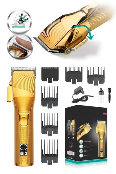 yopigo V-280 Master Super Gold Serisi Şarjlı Saç Sakal Traş Erkek Tıraş Makin...