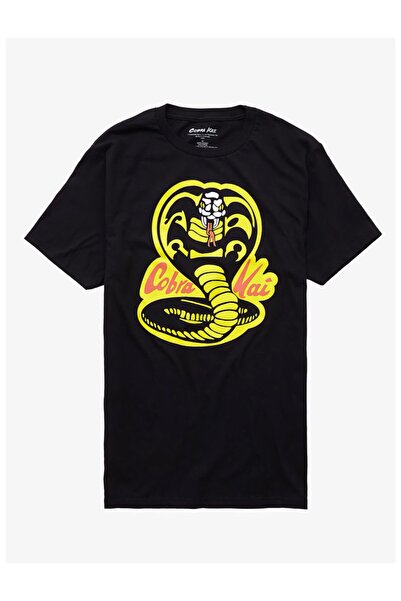GALASHOP تي شيرت أسود منقوش بشعار كوبرا كاي
