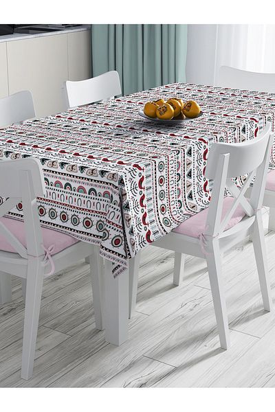 Realhomes Față de masă decorativă imprimată digital cu motiv etnic scandinav