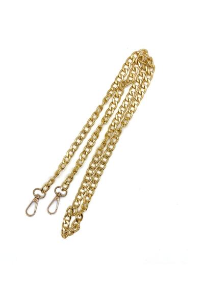 Yüncü Kız مقبض حقيبة سلسلة معدنية ذهبي (1.20 سم)