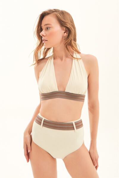 AQUELLA Σετ μπικίνι με μακρύ τρίγωνο καουτσούκ