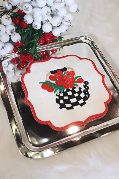 EKKE HOME Çaydanlık Desenli 6 Lı Kokteyl Peçetesi