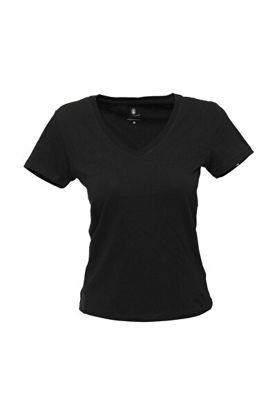 lumberjack CT130 tricou de bază cu decolteu în V Tricou negru pentru femei100...