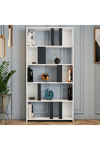 Variant Mobilya Lima Kitaplık - Beyaz / Antrasit