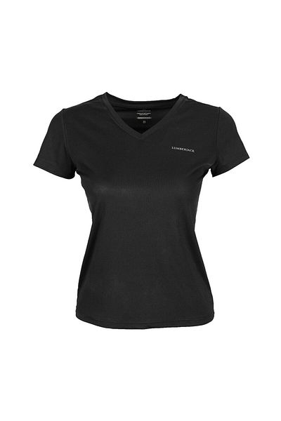 lumberjack CT127 BASIC PES V NECK T-shirt Siyah Kadın 100581823