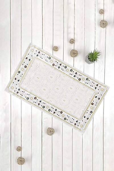 Evsebu Flower Frame Pattern Decorative Mat with Non-Slip Base