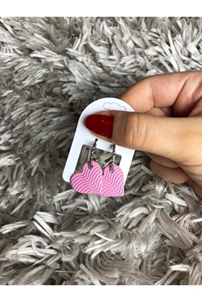 Leerybee ماتي اللون الوردي أقراط القلب مضاد الأرجية