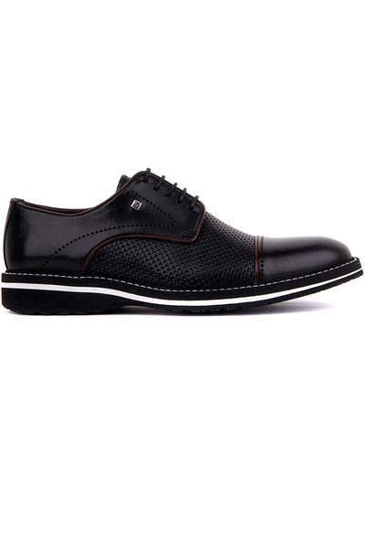 Fosco Lace-up Black Leather Eva Men's Casual Shoes 9040 46 42