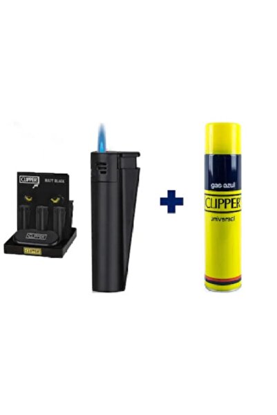 Clipper 1300 C Metal Turbo Jet Çakmak ve 250 Ml Gaz Süper Set