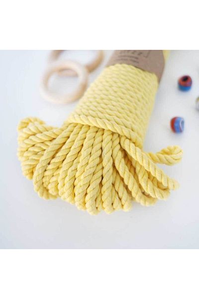 Ritzz 5mm 3 Twist Βαμβακερό Σχοινί ΑΝΟΙΧΤΟ ΚΙΤΡΙΝΟ