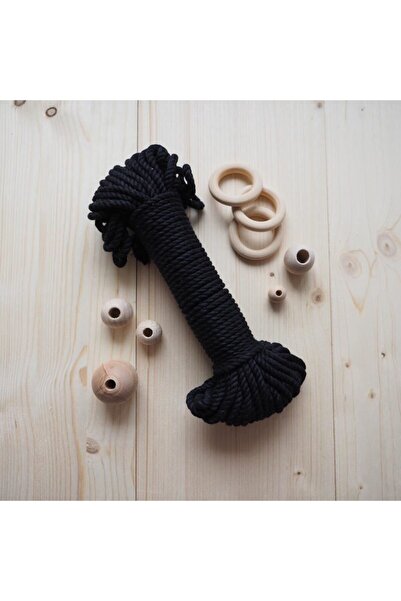 Ritzz 5mm // 3 περιστροφές // Σχοινί από βαμβάκι // Μαύρο