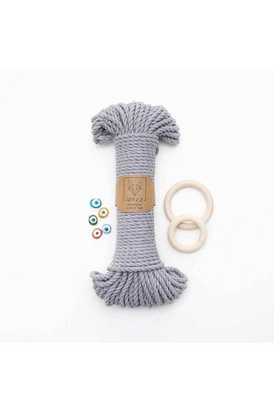 Ritzz 5mm // 3 Twist // Βαμβακερό σχοινί / Μεσαίο γκρι