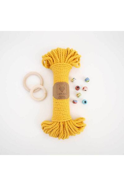 Ritzz 5mm // 3 Twist // Βαμβακερό σχοινί / Κίτρινο